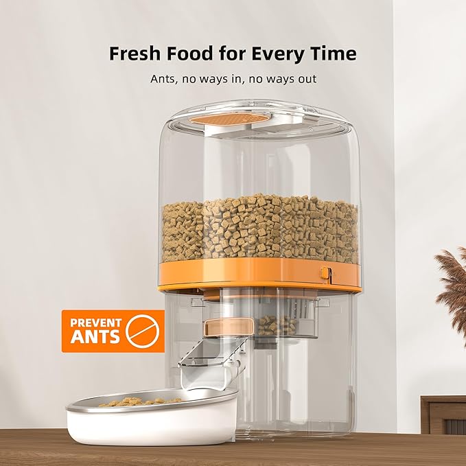 Automatic Cat Feeders - 2L/4L Cat Food Dispenser Easy to Use, Timed Automatic Pet Feeder with Over 180-day Battery Life, 1-6 Meals Dry Food Programmable Portion Control Also for Dogs