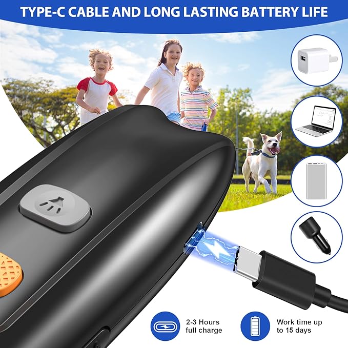 Ultrasonic Dog Barking Control Device, Anti Barking Device Dog Barking Silencer with LED Light, 3 Training Modes Dog Bark Deterrent Devices 20ft Range Dog Training & Behavior Aids w/SOS
