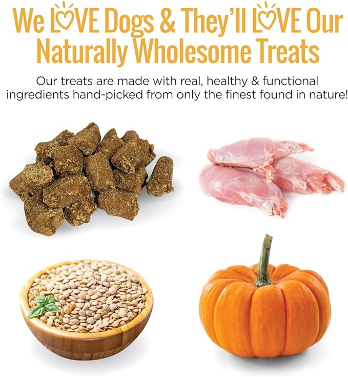 All Natural Dog Treats - Rabbit & Pumpkin - Training Treats for Dogs with Allergies or Sensitive Stomachs - Soft Dog Treats, Grain Free, Chewy, Human-Grade, Made in USA - 5oz, Pack of 3