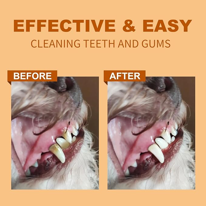 Dog Teeth Cleaning Finger Wipes, 100 Count Dog Dental Wipes for Cats & Dogs, Pet Dental Care Wipes To Freshen Breath, Reduce Plaque, Prevent Tartar Build-up A024711US3