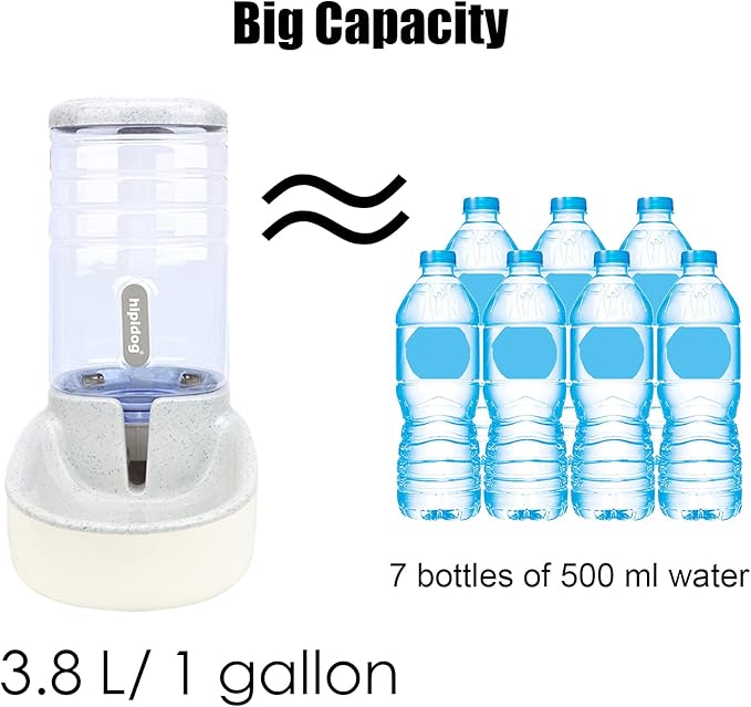 kathson Automatic Cats Water Dispenser 1 Gallon Gravity Dogs Water Station Feeder Large Capacity Pet Drinking Bowls for Kitten Puppy
