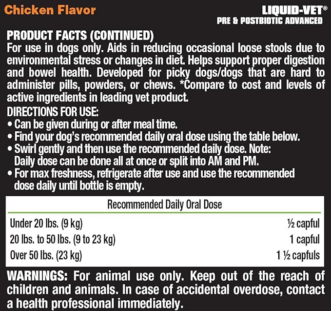 Liquid-Vet K9 Pre & PostBiotic Advanced (Chicken, 8oz/2Pack)