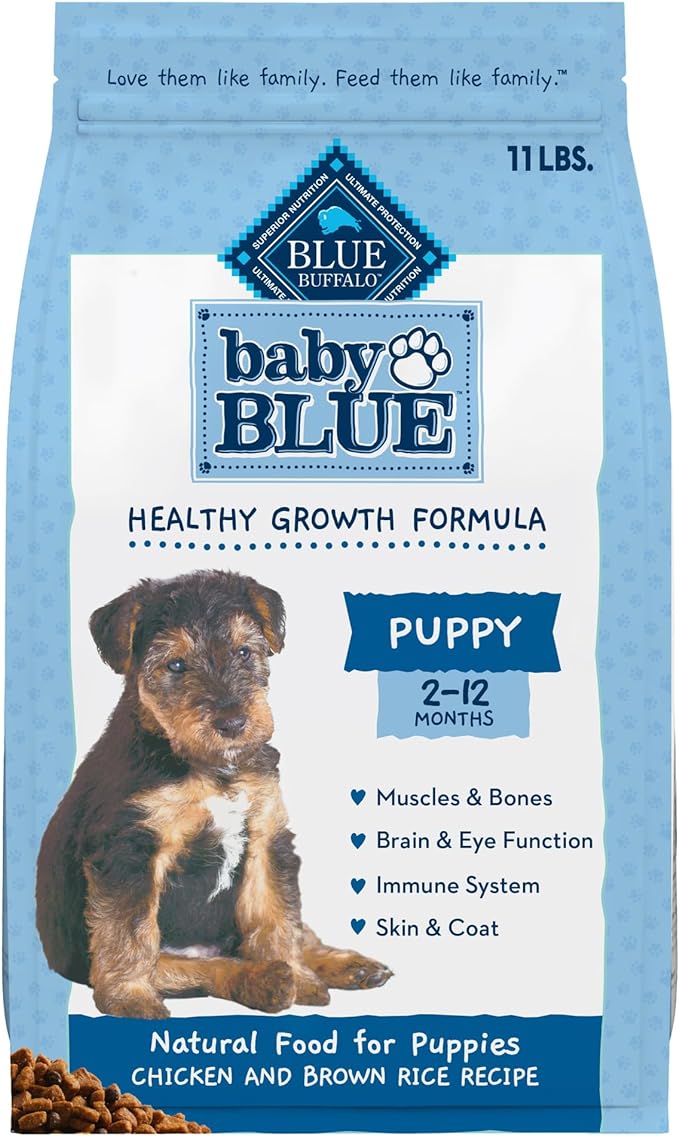 Blue Buffalo Baby Blue Healthy Growth Formula Natural Puppy Dry Dog Food, Chicken and Brown Rice Recipe 11-lb