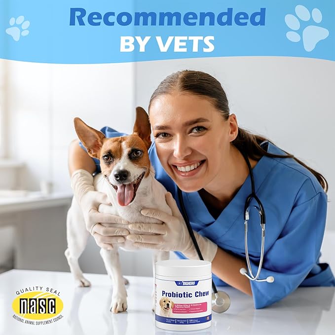 Probiotics for Dogs - Dog Probiotics for Gut Health & Digestive Health, Support Immune System, Diarrhea & Seasonal Allergies, Dog Supplement with Prebiotics & Digestive Enzymes, 180 Soft Chews
