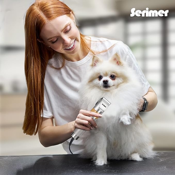 Dog Clippers for Grooming, Professional 15V Heavy Duty Dog Hair Clipper,Pet Hair Trimmers for Thick Coats,Low Noise Cord Dog Grooming Clippers with Guard Combs Brush for Dog Cat