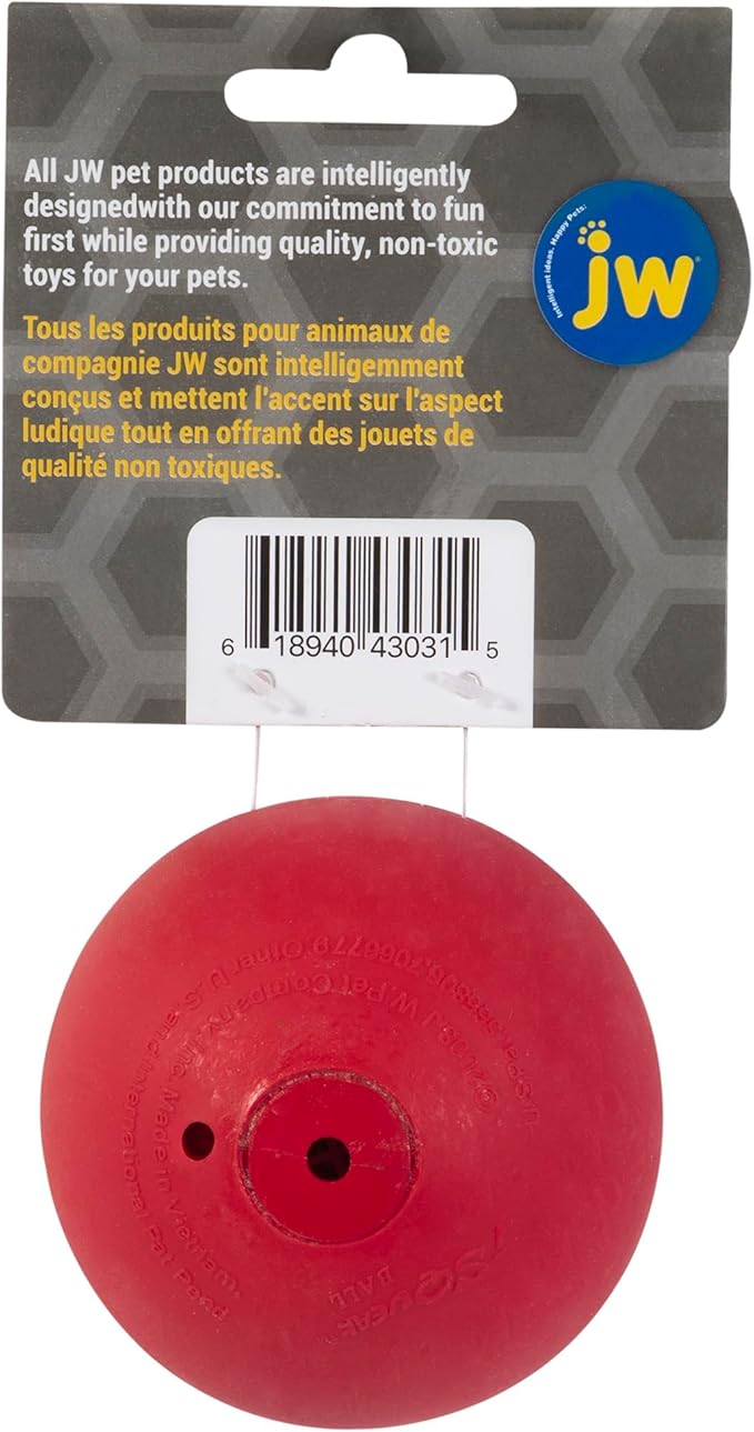 JW ISqueak Ball Durable Natural Rubber Dog Toy (Assorted Colors) (Pack of 4)