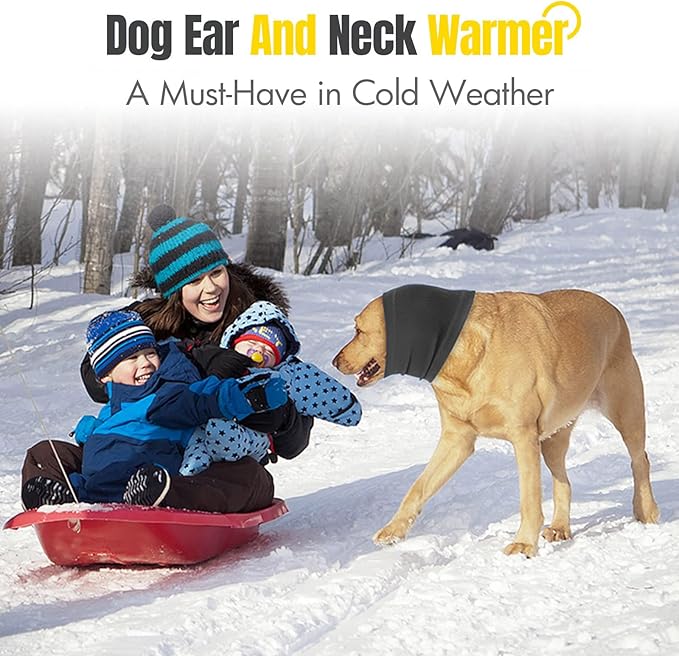 Quiet Ears for Dog, Dog Ear Muffs for Noise Protection,Knitted Dog Winter Hats, Dog Calming Hoodie, Pet Cats and Dogs Grooming Bathing Calming Drying Ear Muffs (Grey, M)