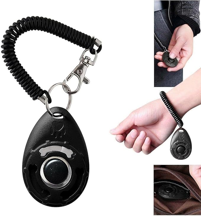 Black Clicker Easy to Use with Button Dog Training Accessories Training and Behavior Aids