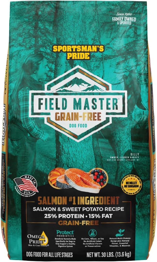 Field Master Grain-Free Salmon & Sweet Potato Recipe Dry Dog Food, 30-lb Bag