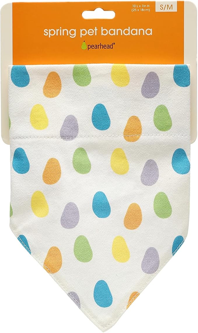 Pearhead Pet Jelly Beans Bandana, Easter Pet Bandana, Slide-On Pet Bandana, Dog or Cat Apparel, Pet Accessory, Easter Pet Gifts, Pet Owner Gift Ideas, Small/Medium, S/M