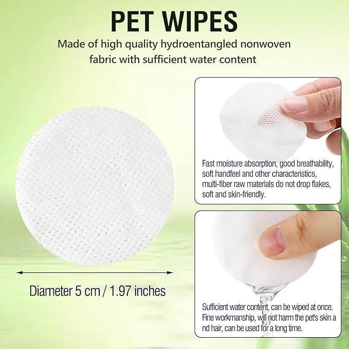 Pet Wipes for Dogs and Cats, -200 count-, Eye wipes for dogs, Grooming Wipes for Cat Chin, Unscented Soft pet wipes