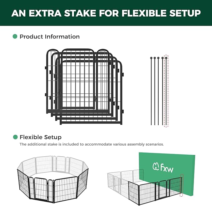 FXW Homeplus Dog Playpen Designed for Indoor Use, 24" Height for Puppy and Small Dogs, BlackāPatented