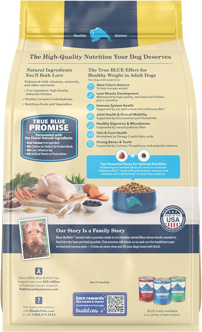 Blue Buffalo Life Protection Formula Natural Adult Healthy Weight Dry Dog Food, Chicken and Brown Rice 5-lb Trial Size Bag