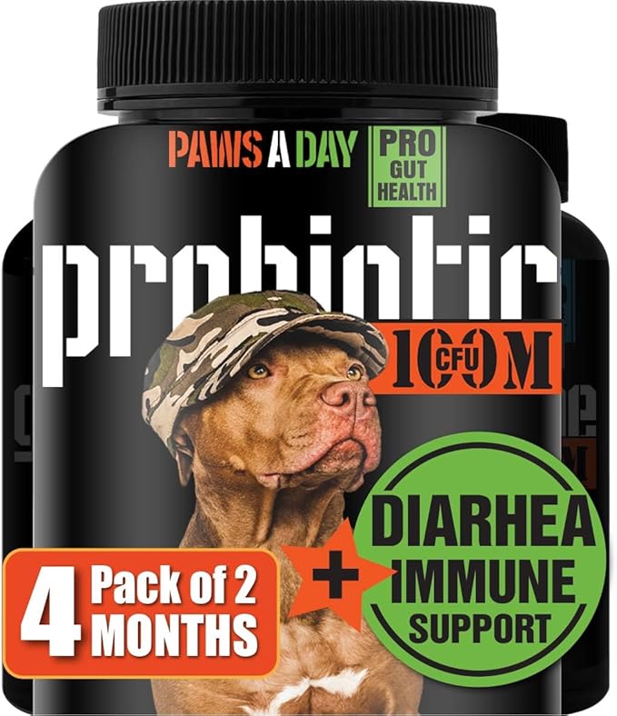 Canine Probiotics for Dogs Diarrhea Relief Flora & Immune Support – “Army Soldier Owned” Veterinary Dog Probiotics for Digestive Health, Firmer Stools & Sensitive Stomach, 60 Yummy Tablets (Pack of 2)