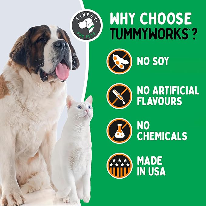 TummyWorks Probiotic Powder for Dogs & Cats. Probiotics For Digestive Health, Immune Support, Diarrhea, Gas, Itching & Seasonal Allergies. With Digestive Enzymes & Prebiotics. Made in USA - 160 Scoops