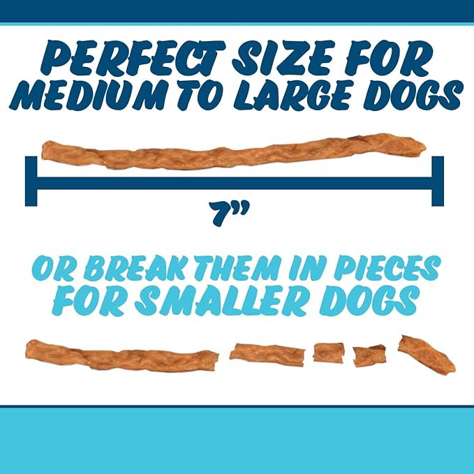 Chicken Jerky Sticks Crunchy Dog Treats Made in The USA Single Ingredient for Small to Large Dogs 75 Count 8oz