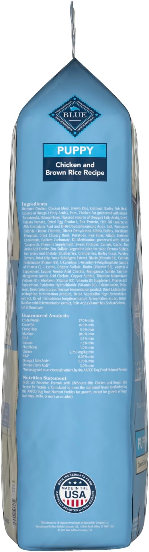 Blue Buffalo Life Protection Formula Natural Puppy Dry Dog Food, Chicken and Brown Rice 34-lb