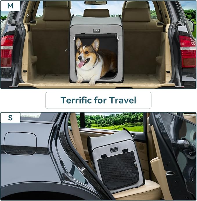 Petsfit Portable Cat Cage Kennel for Cats Small Dogs, Waterproof Puppy Crate Soft Cat Kennel Carrier for Traveling