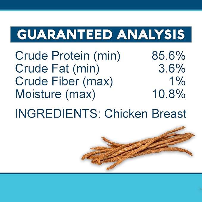 Chicken Jerky Sticks Crunchy Dog Treats Made in The USA Single Ingredient for Small to Large Dogs 75 Count 8oz
