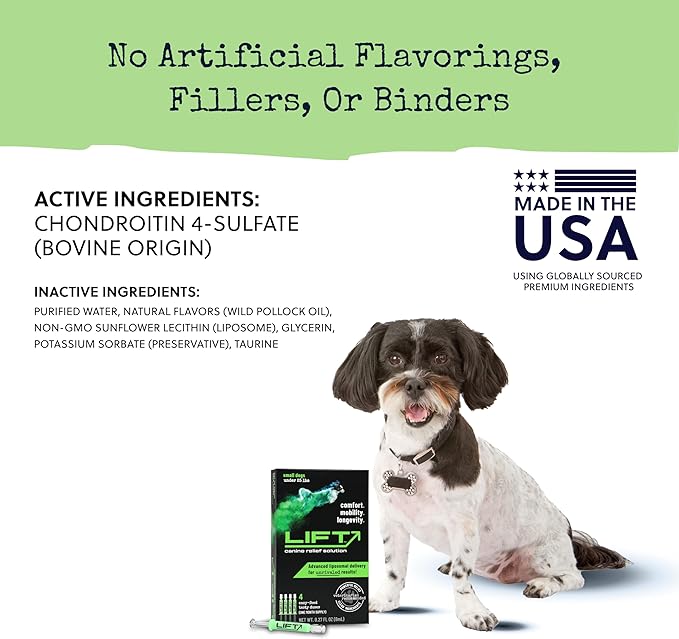 Summit Animal Lift Canine Pain Relief Health Supplement - Inflammation Hip & Joint Support Vitamin, All Natural Liquid Chrondroitin with Liposomal Delivery for Arthritis (Small Dogs Under 25lbs)