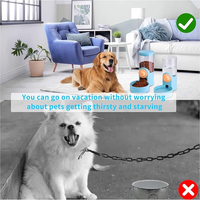 40oz Hanging Automatic Pet Food Water Dispenser, Cat Feeder and Water Dispenser, Cage Cat Food Bowl,Automatic Water Dispenser for Dogs Puppy Kitten Rabbit Chinchilla Hedgehog Ferret