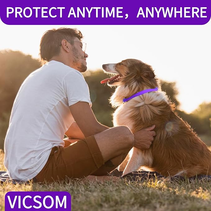 4 Pack Flea Collar for Dogs, Dog Flea and Tick Collar 8 Months Flea and Tick Prevent for Dog, Waterproof Adjustable Dog Flea Collar, Tick and Flea Collar for Large Small Dogs Puppy Flea Collar, Purple