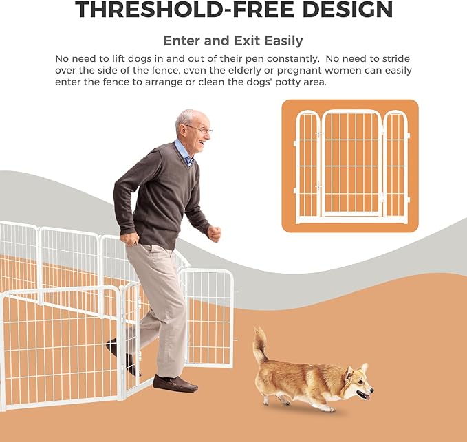 FXW Homeplus Dog Playpen Designed for Indoor Use, 24" Height for Puppy and Small Dogs, WhiteâPatented