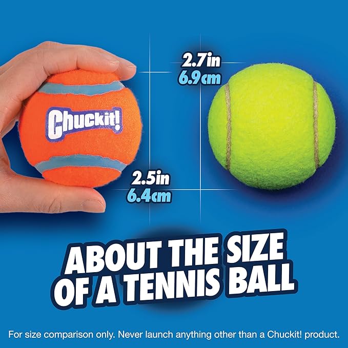 Chuckit Dog Tennis Ball Dog Toy, Medium (2.5 Inch Diameter) for dogs 20-60 lbs, Pack of 4
