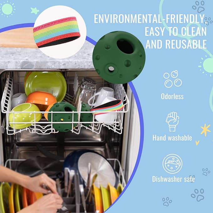 Fillable Dog Chew Toy, Treat Tray for Frozen Dog Food, DIY Fillable Rubber Treat Toy and Silicone Molds, Sturdy Chew Enrichment Stimulation Toys (Green)