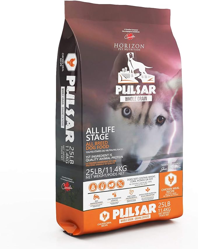 Pulsar Whole Grain, Non GMO, Meat Dense All Life Stage Dry Dog Food 25 lb Bag