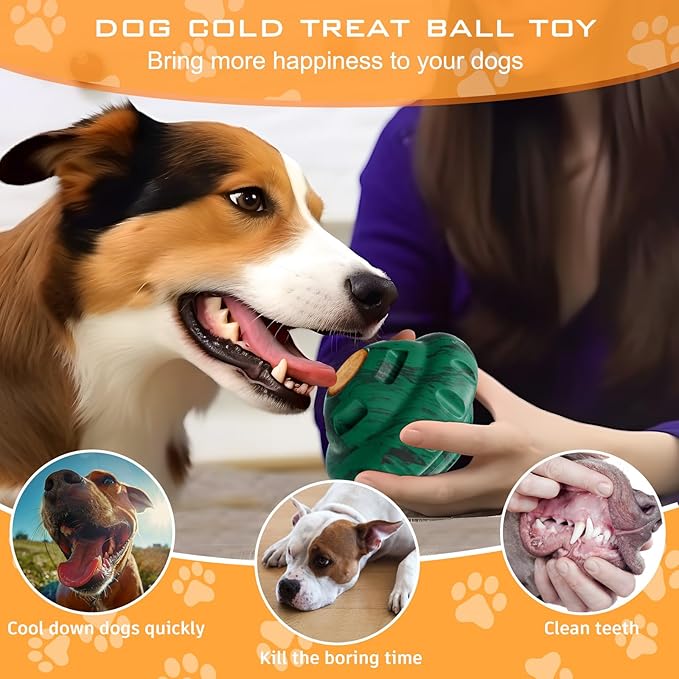 Dog Toys to Keep Them Busy,Frozen Treat Dog Enrichment Toys,Slow Food Training to Relieve Boredom and Stimulating,Dog Puzzle Treat Food Dispensing Ball Toy for Small Medium Large Dog