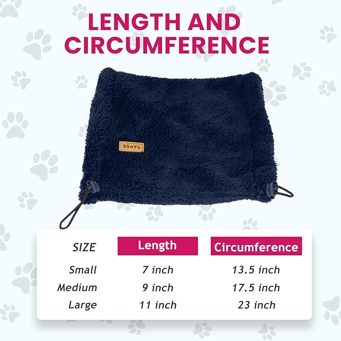 Adjustable Dog Noise Cancelling Ear Muffs Noise Protection - No Flap Ear Wraps for Dogs - Snoods Dog Headband Ear Covers for Anxiety Relief, Thunderstorms, Fireworks & Grooming (Navy, Medium)