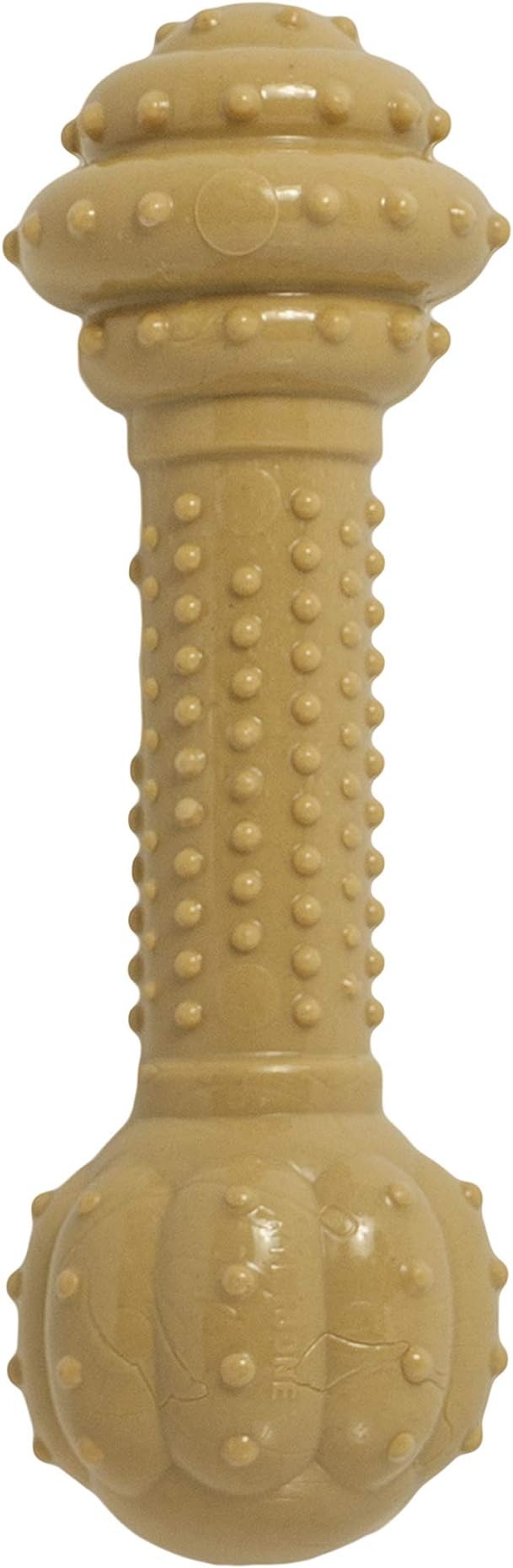 Nylabone Power Chew Barbell Bone Chew Toy for Dogs, Durable Dog Toy, Peanut Butter Flavor, Large - Up to 50 lbs. (1 Count)
