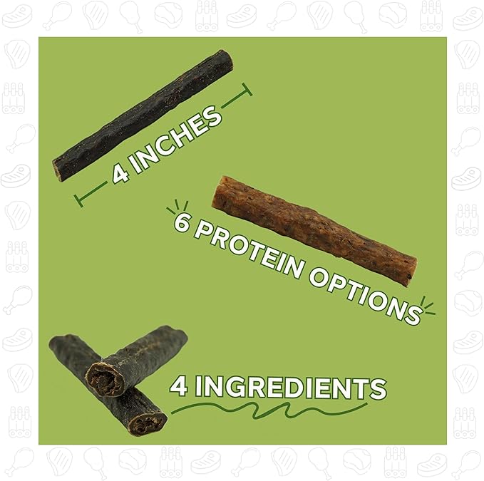ETTA SAYS! Crunchy Premium Dog Chews – 4.5" Elk Dog Treats - Made in The USA, Grain-Free Dog Treats, Good for Teeth, Easy to Digest (Pack of 36)