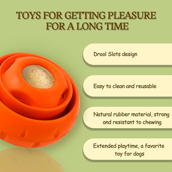 Freezable Fillable Dog Toys: Long-Lasting Rubber Dog Chew Toy with Silicone Treat Tray, Distracts Your Pup from Boredom, Reusable & Dishwasher Safe, for Large Dogs 25lbs+, Orange