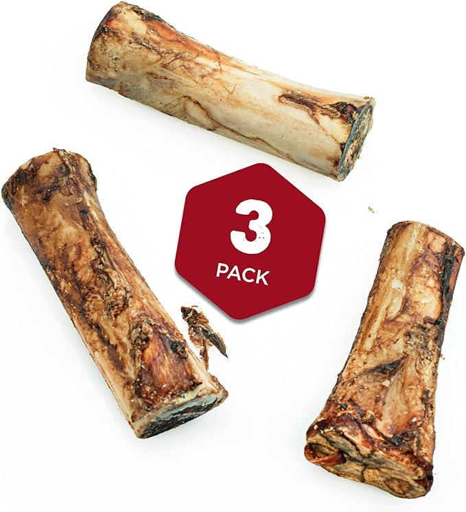Best Bully Sticks Marrow Bones for Dogs, 3 Pack - USA Packed Healthy Dog Treats, Dog Bones for Large Dogs - Grass-Fed Beef Long Lasting Dog Chews