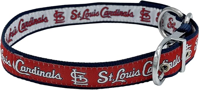 Pets First ST Louis Cardinals Reversible MLB Dog Collar,Large. Premium Home & Away Two-Sided Pet Collar Adjustable with Metal Buckle. Your Favorite Baseball Team, Dogs & Cats,Team Color,SLC-3280-LG