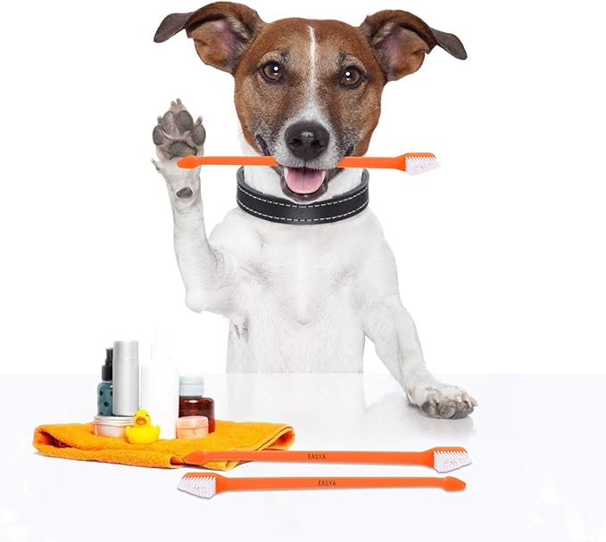 Double Headed Pet Dog Toothbrush for Small Dogs/Soft Bristles Puppy Long Handle Tooth Brush Dogs Teeth Cleaning/Bulk Toothbrushes Dental & Oral Care… (MIXED10)