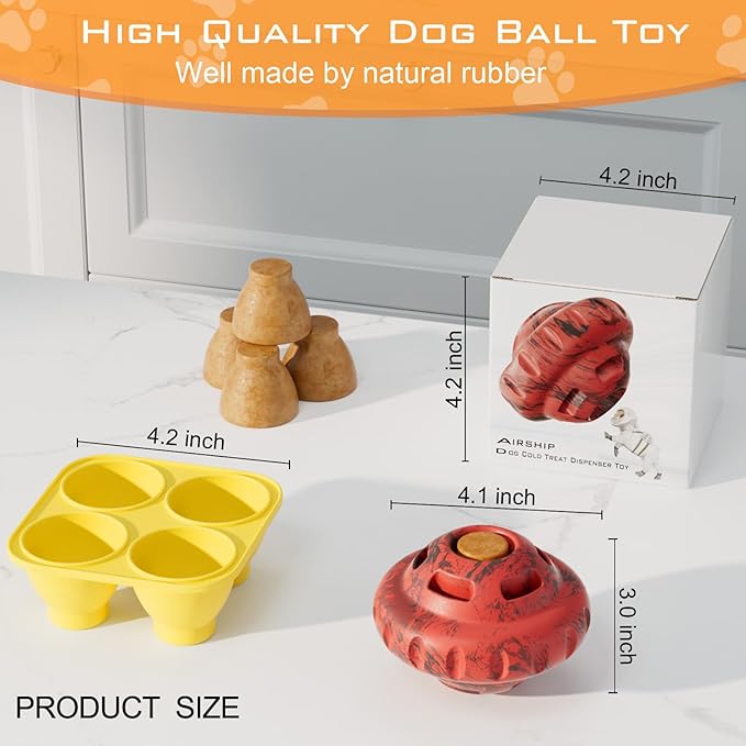 Dog Toys to Keep Them Busy,Frozen Treat Dog Enrichment Toys,Slow Food Training to Relieve Boredom and Stimulating,Dog Puzzle Treat Food Dispensing Ball Toy for Small Medium Large Dogs