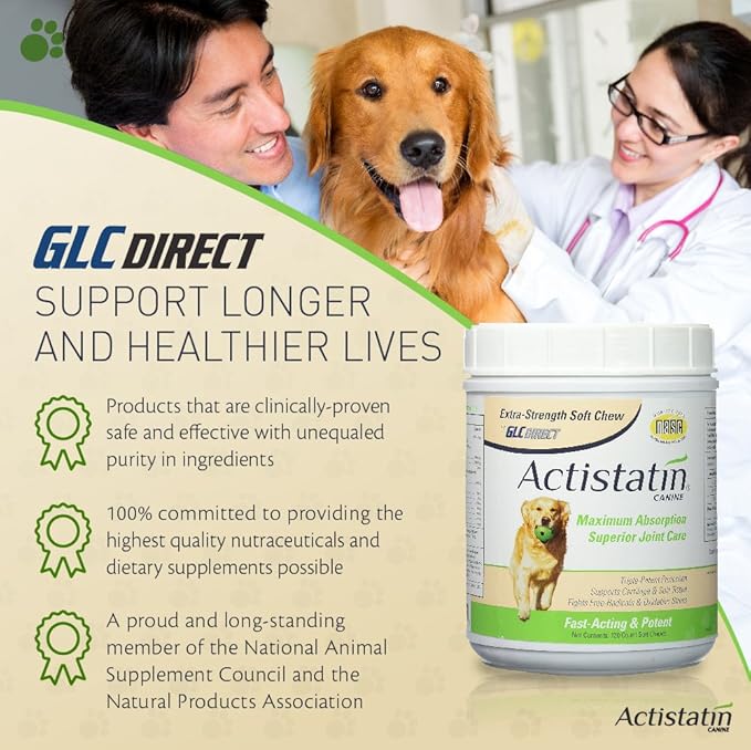 Canine Large Dog Soft Chews, 120ct – Patented Extra-Strength Joint, Cartilage, Soft Tissue Supplement: Glucosamine, Chondroitin, Manganese, MSM, L-Carnitine – High Absorption, Fast Results