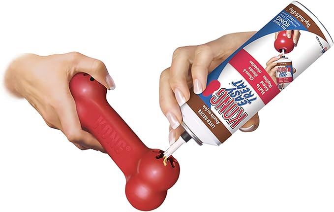KONG Goodie Bone - Classic Durable Natural Rubber Dog Bone, Supports Mental Engagement - Treat Dispensing - Red - for Small Dogs