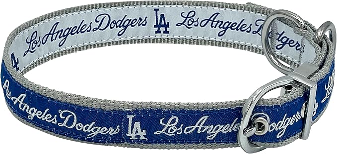 Pets First Los Angeles Dodgers Reversible MLB Dog Collar, Large. Premium Home & Away Two-Sided Pet Collar Adjustable with Metal Buckle. Your Favorite Baseball Team Pet Collar (LAD-3280-LG)