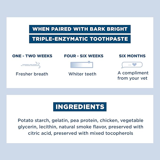 Bark Bright Dental Sticks for Small Dogs Chews, 5.82 oz, Count of 30