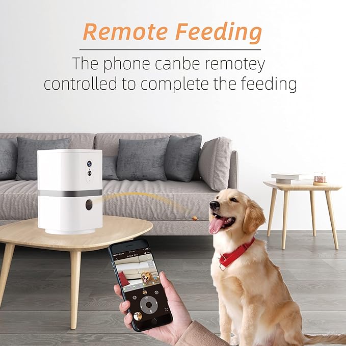 SKYMEE Petalk AI II Dog Camera Automatic Treat Dispenser, 5G WiFi Full HD Pet Camera with 180° Pan Full-Room View