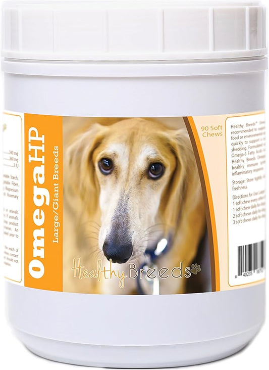 Healthy Breeds Sloughi Omega HP Fatty Acid Skin and Coat Support Soft Chews 90 Count