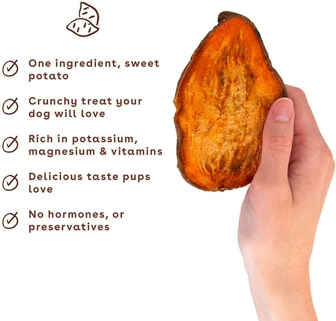 Pupford Sweet Potato Jerky Treats for Large & Small Dogs of All Ages | Made in USA, Single Ingredient & No Fillers | Dogs Love These Tasty Dog Snacks (Sweet Potato 4 oz)
