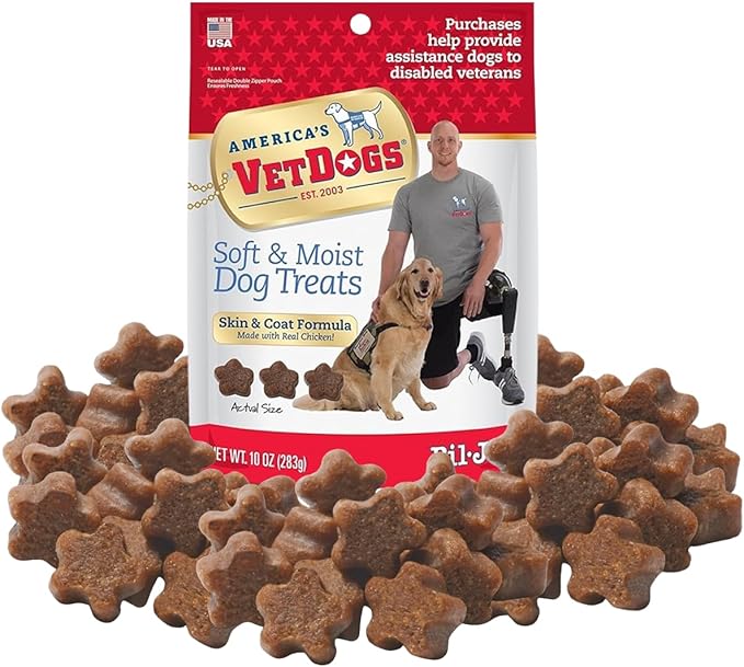 Bil Jac America's Vetdogs Skin & Coat Dog Treats, 10 Oz - Pack of 2 (20 oz in Total)