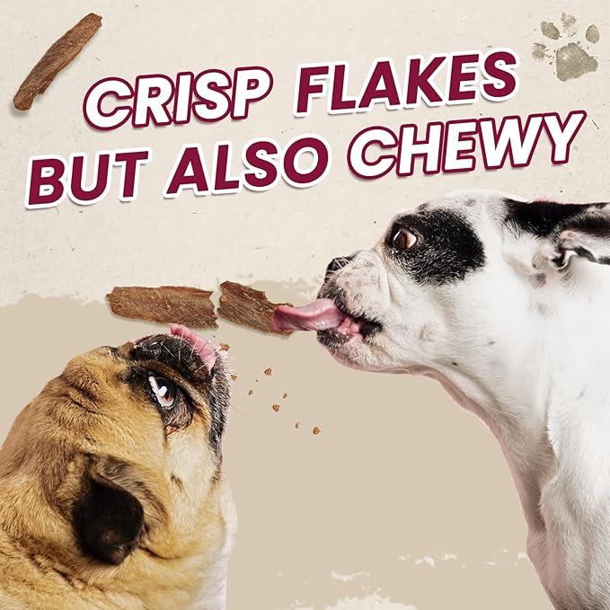 Dog Treats Jerky Duck Crisp Flakes, 1% Taurine Added, 6oz (170g), Duck Jerky Chip Flakes, High Protein Duck Dog Training Rewards, Rawhide-Free, Gluten-Free