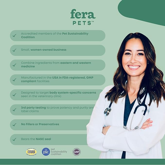 Fera Pets Hip & Joint Goat Milk Cat & Dog Food Topper – Vet Created - Joint Supplement for Dogs & Cats – Glucosamine for Dogs & Cats, MSM- 60 Servings