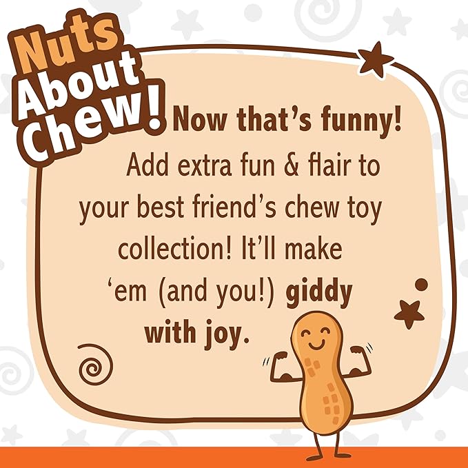 Nylabone Strong Chew Fillable Peanut Dog Chew Toy - Fun & Cute Dog Toys for Aggressive Chewers, Durable Dog Toys, Allergen-Free Peanut Butter Flavor, Medium/Wolf (1 Count)